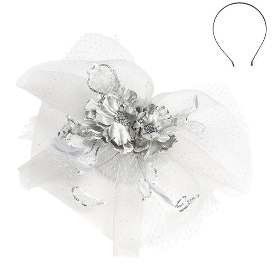 Silver Whisper Floral Fascinator