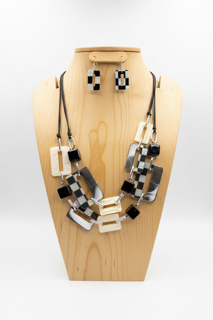 City Chic Geo Statement Necklace & Earring Set