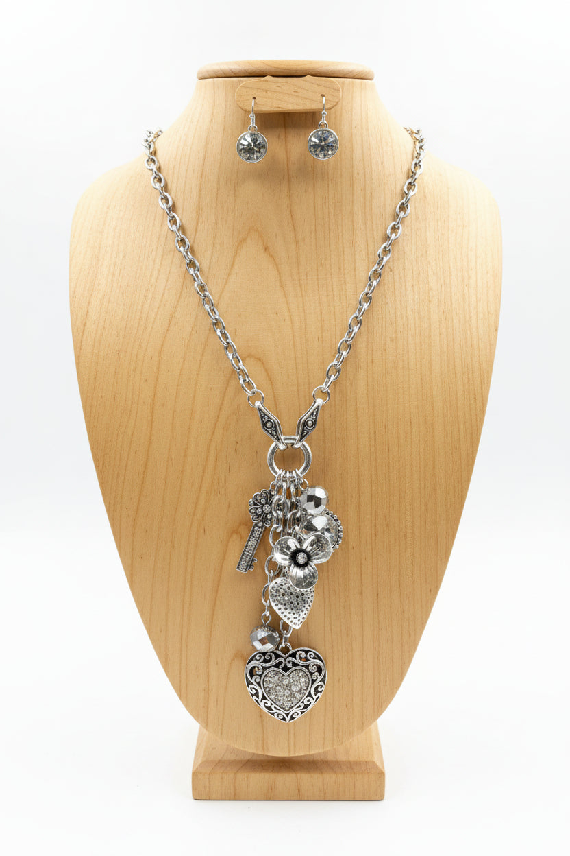 Downtown Darling Charm Necklace & Earring Set
