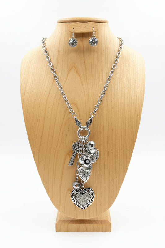 Downtown Darling Charm Necklace & Earring Set