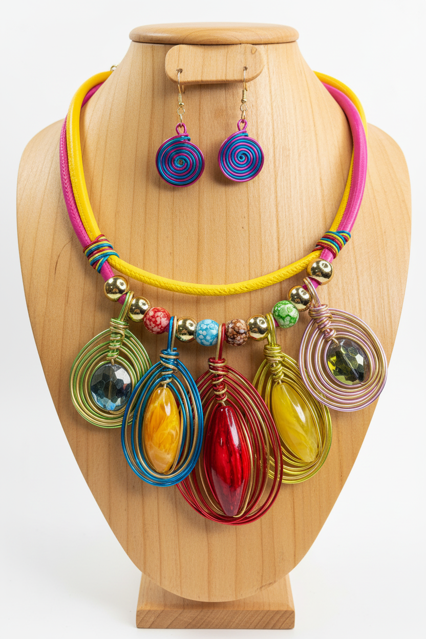Color Carnival Statement Necklace & Earring Set