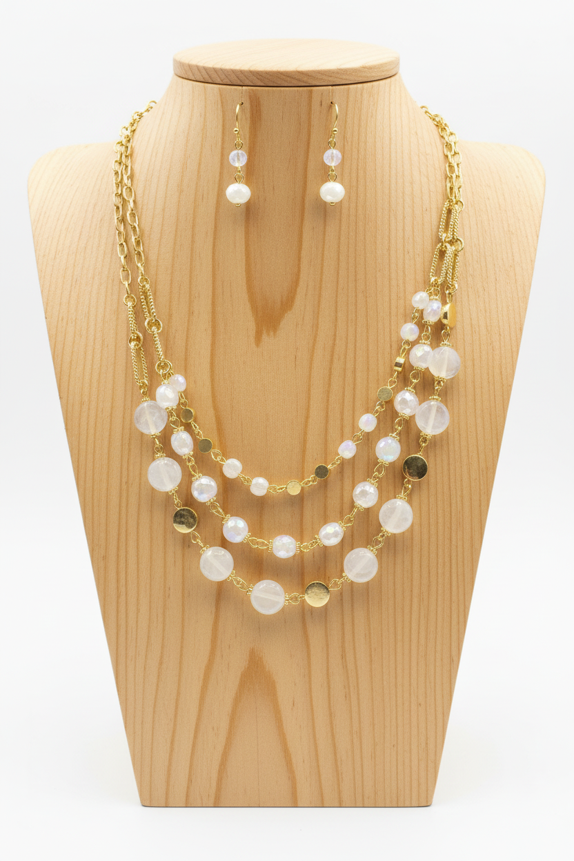 Moonlit Champagne Necklace Set