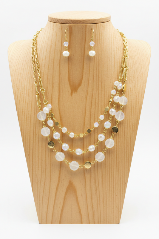 Moonlit Champagne Necklace Set