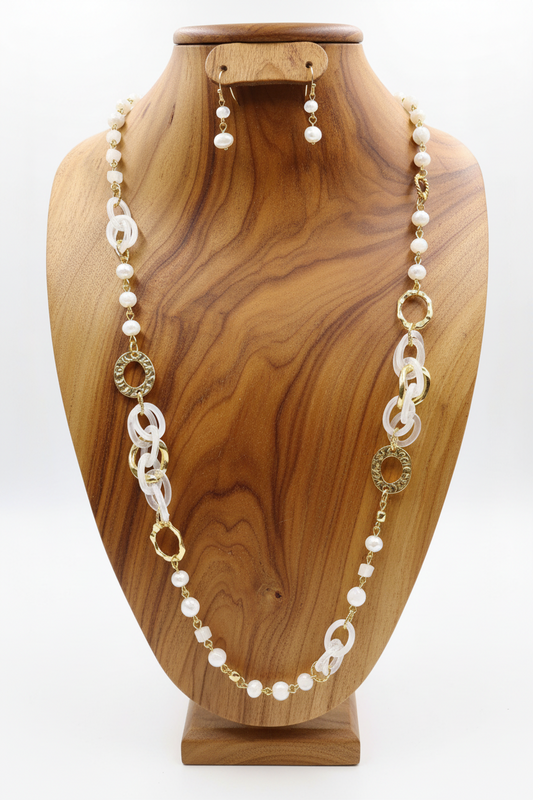 Golden Whisper Link Necklace Set