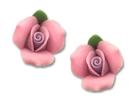 Pastel Pink Roses Post Earrings