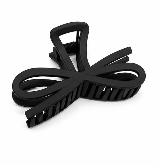 Dark Tone Jumbo Knotted Bow Hair Clip Claw