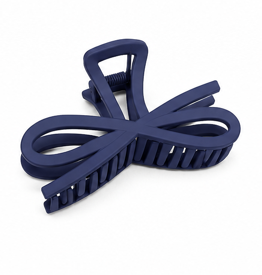Dark Tone Jumbo Knotted Bow Hair Clip Claw