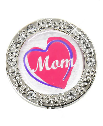 Mom's Shinning Heart Bling Key Ring