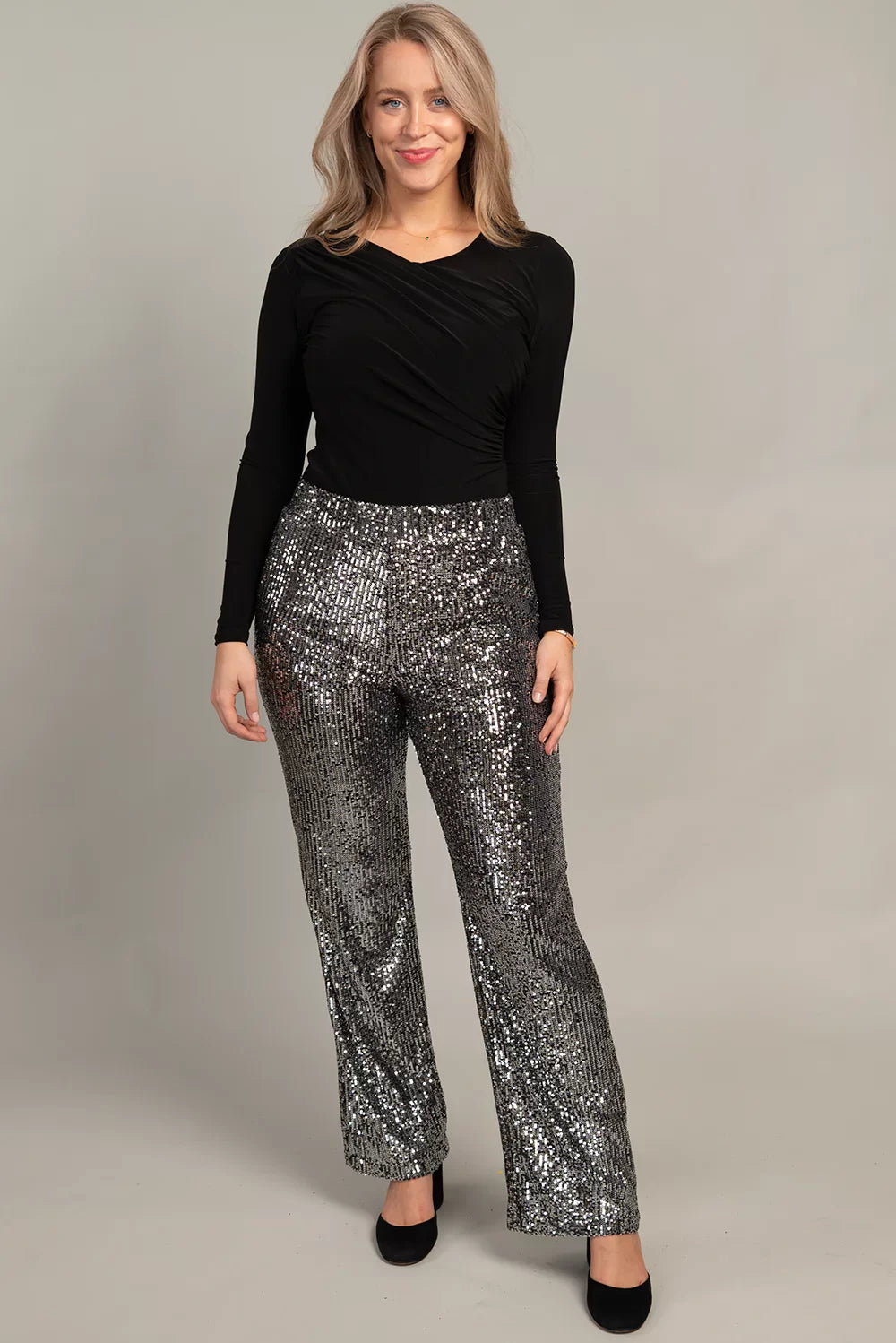 Pull On Shimmer Wide Leg Pant