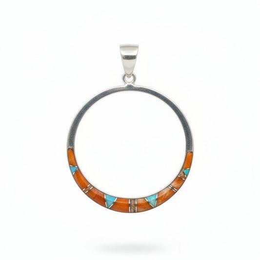 Tapered Inlay Circle Pendant