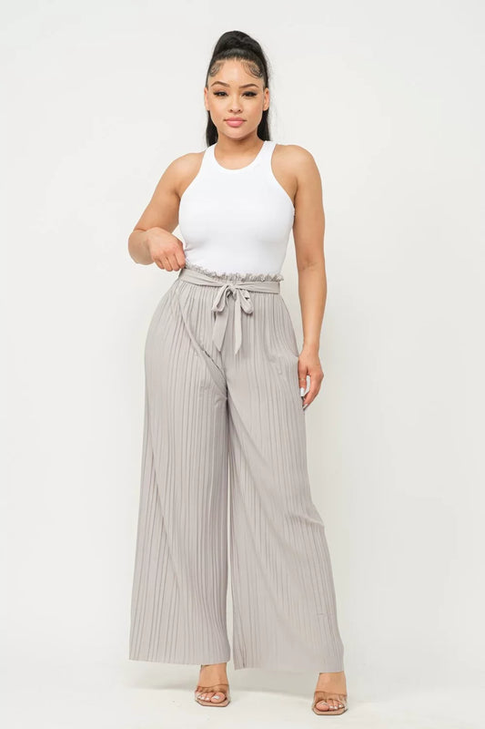 Tie Front Pleated Pant