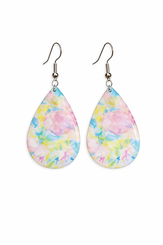 Pastel Petal Teardrop Earrings