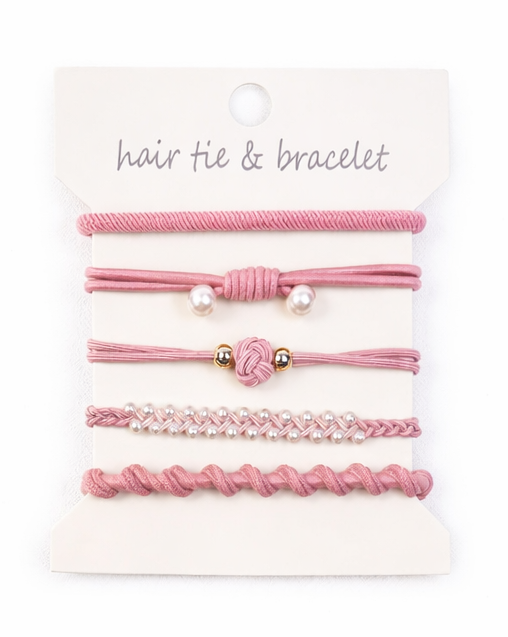 Boho Inspired Pearl Detail Hair Tie Bracelets