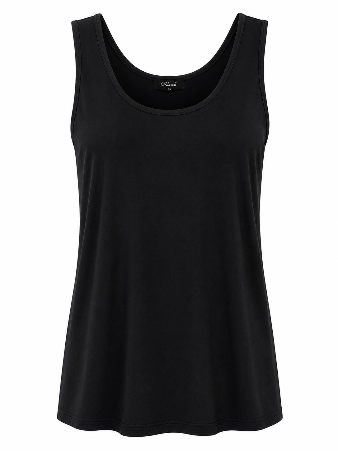 Round Neck Tank Top- Black