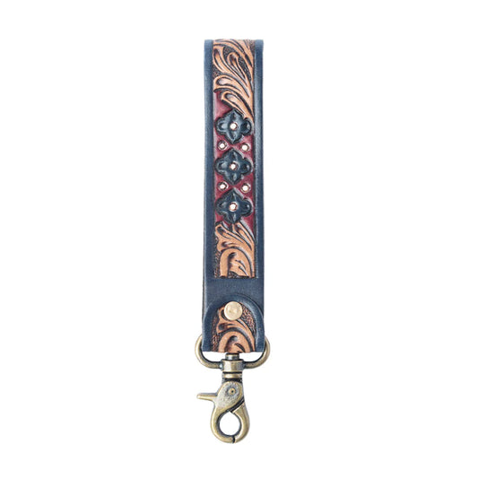 Spirit Stone Handtooled Leather Keyfob