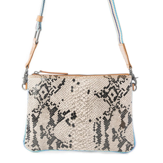 Eden Mirage Leather Bag in Ivory Snake Print