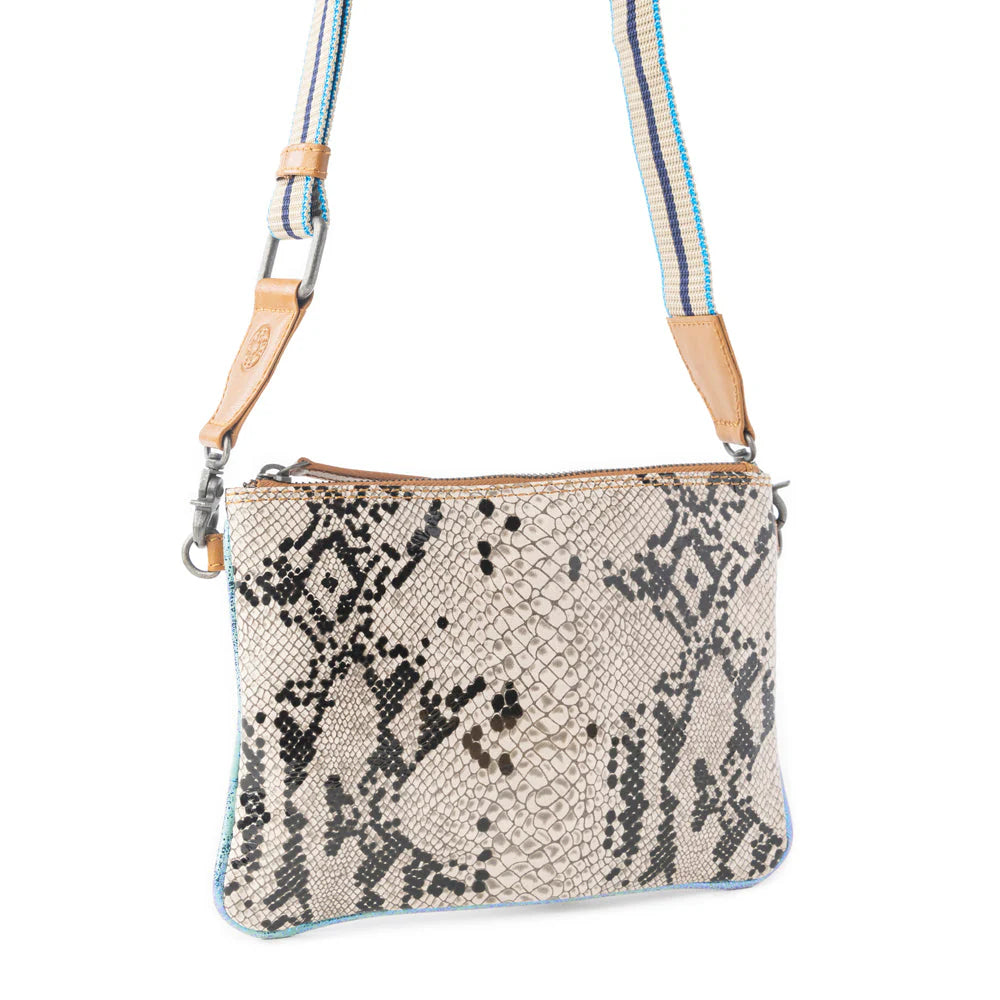 Eden Mirage Leather Bag in Ivory Snake Print