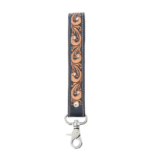 Spirit Stone Handtooled Leather Keyfob