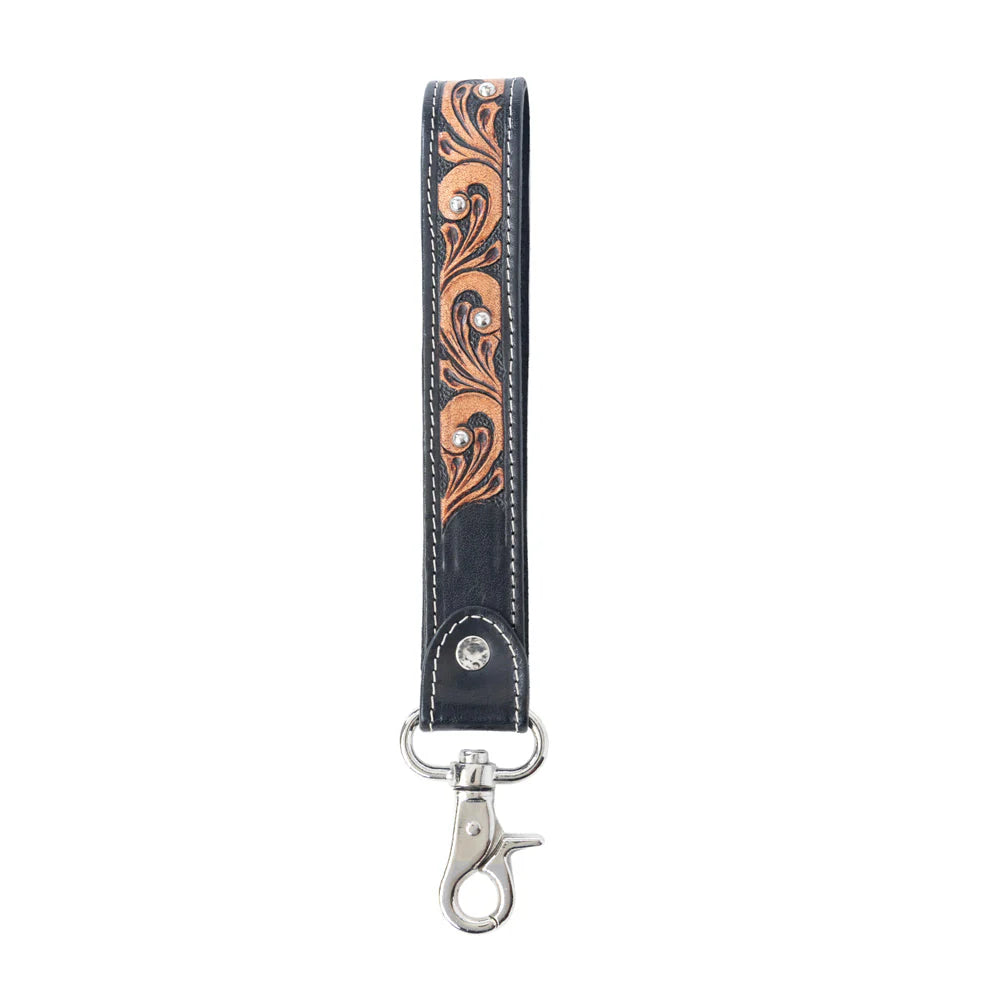 Spirit Stone Handtooled Leather Keyfob