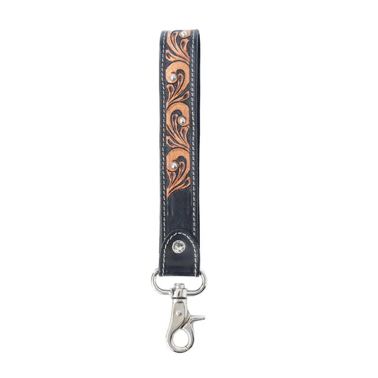 Spirit Stone Handtooled Leather Keyfob