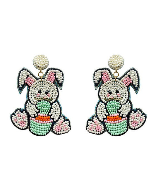 Easter Bunny Beaded Earrings
