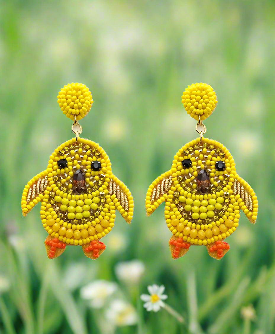 Beaded Chick Post Earrings