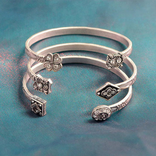 Skinny Stacking Cuff Bracelet Set of 3