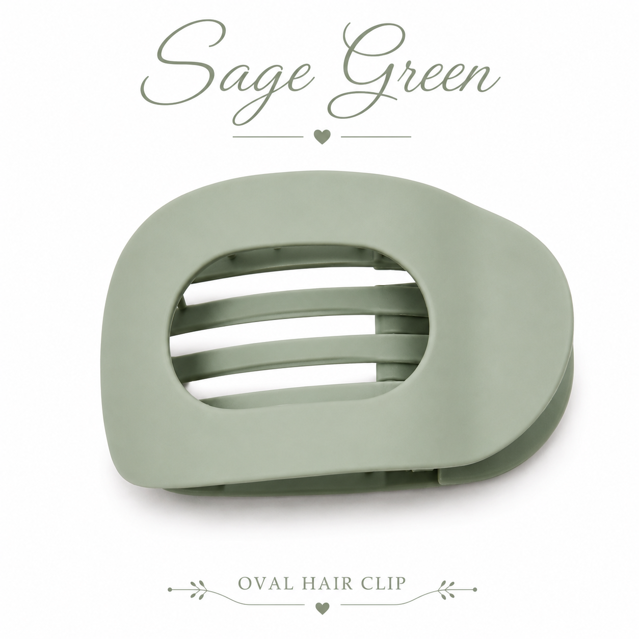Matte Oval Shape Flat Hair Claw