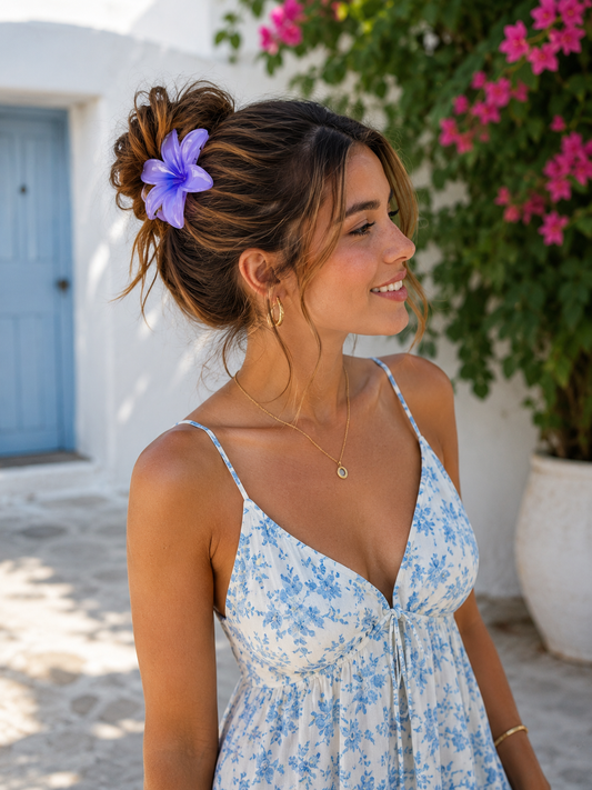 Colorful Hawaiian Flower Hair Claw