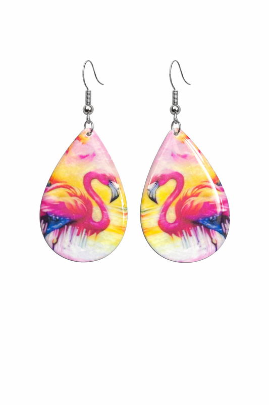 Sunset Splash Flamingo Earrings