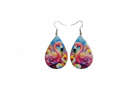 Tropical Bloom Flamingo Earrings