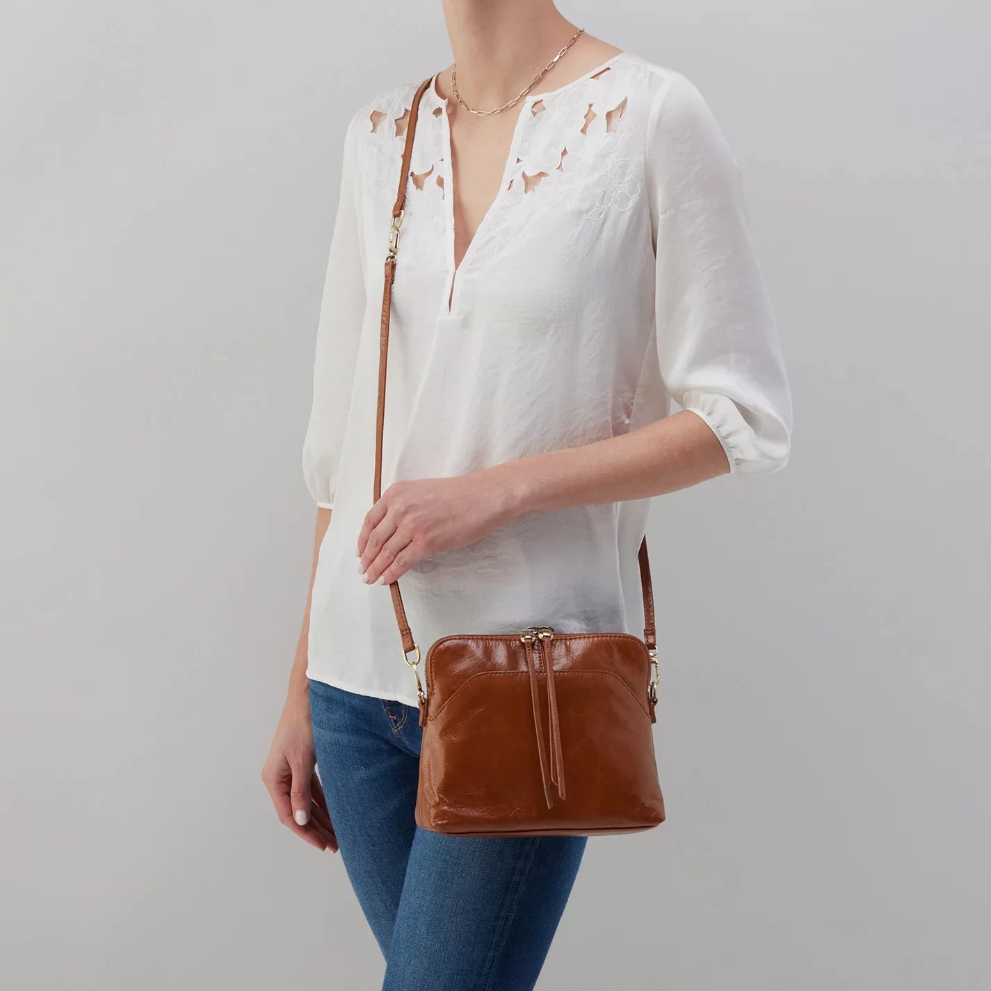 Reeva Crossbody in Polished Leather