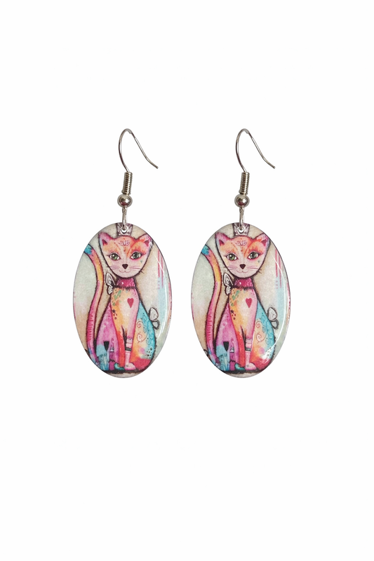 Whimsical Kitty Charm Earrings