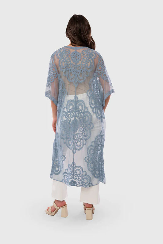 Tie-Front Lace Duster