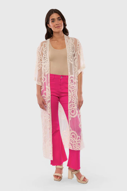 Tie-Front Lace Duster