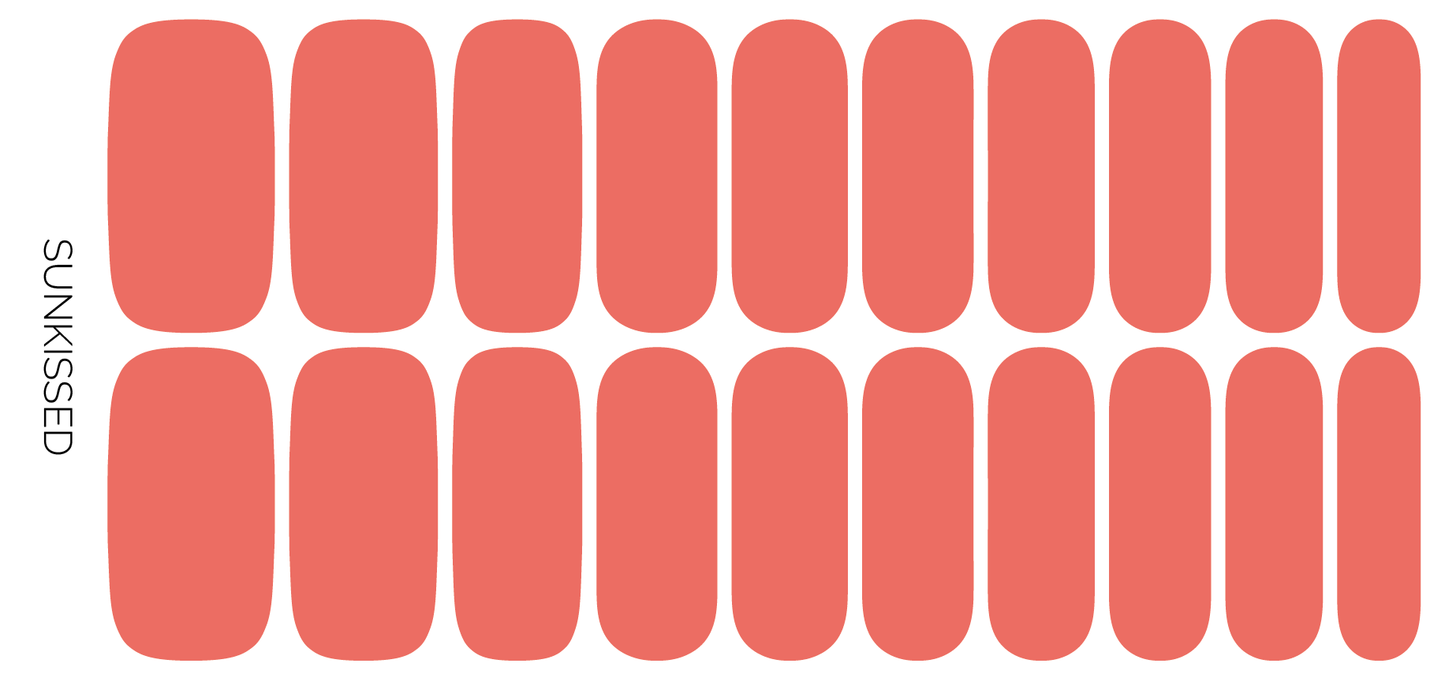 Sunkissed | Trendy Summer Coral Pink Nail Wrap Set