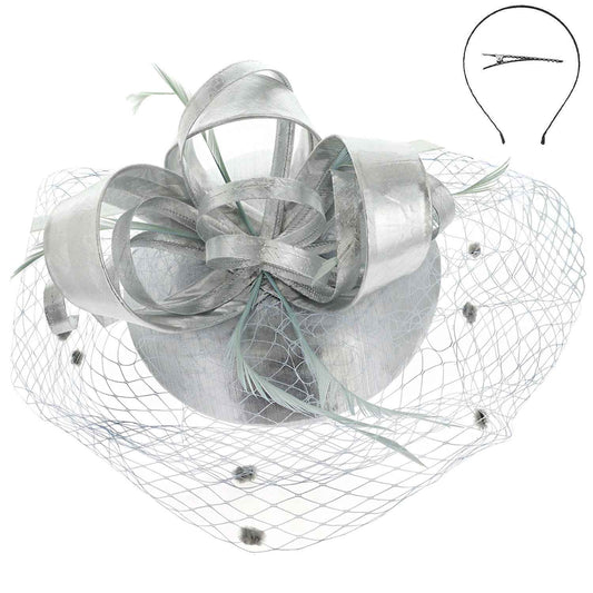 Silver Luxe Ribbon Fascinator
