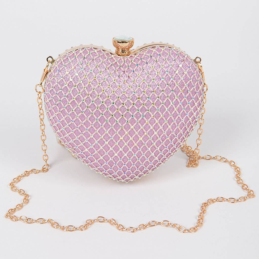 Heart Rhinestone Clutch