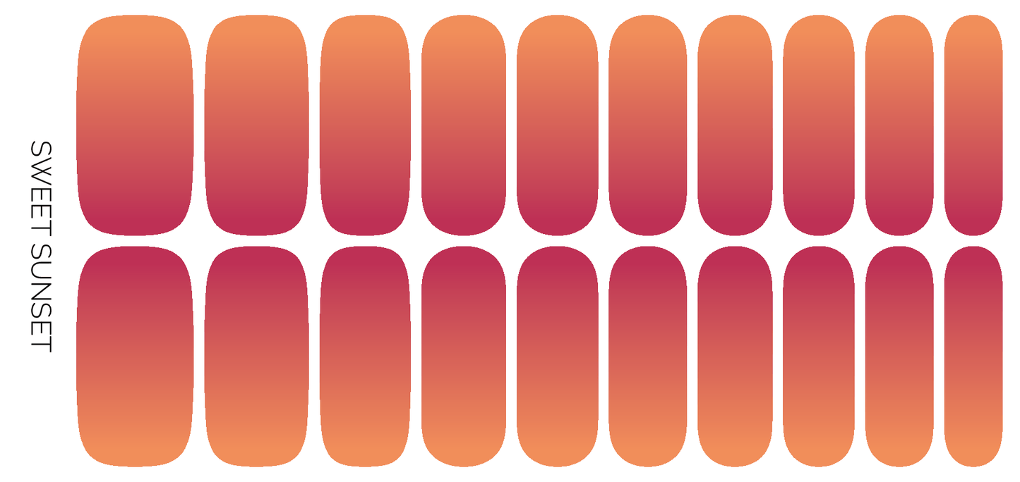 Sweet Sunset | Magenta to Orange Ombre Fade Nail Wrap Set