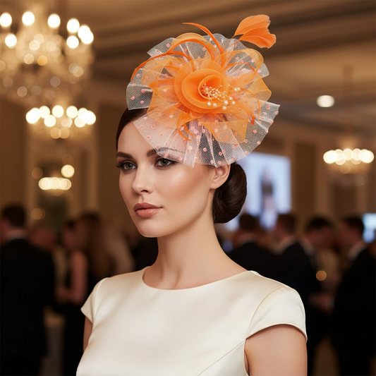 Tangerine Bloom Fascinator