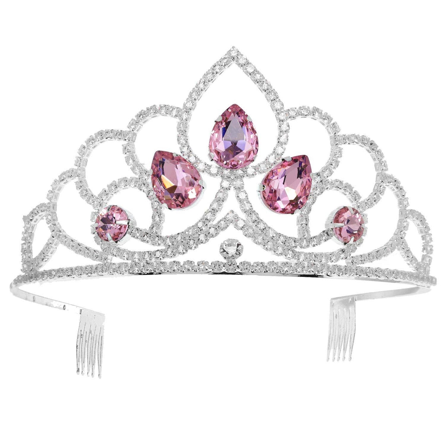 Teardrop Crystal Rhinestone Comb Tiara