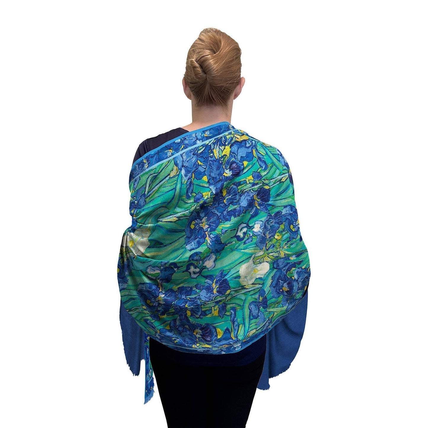 Van Gogh Irises Silk Blend Shawl – Lightweight Dressy Wrap