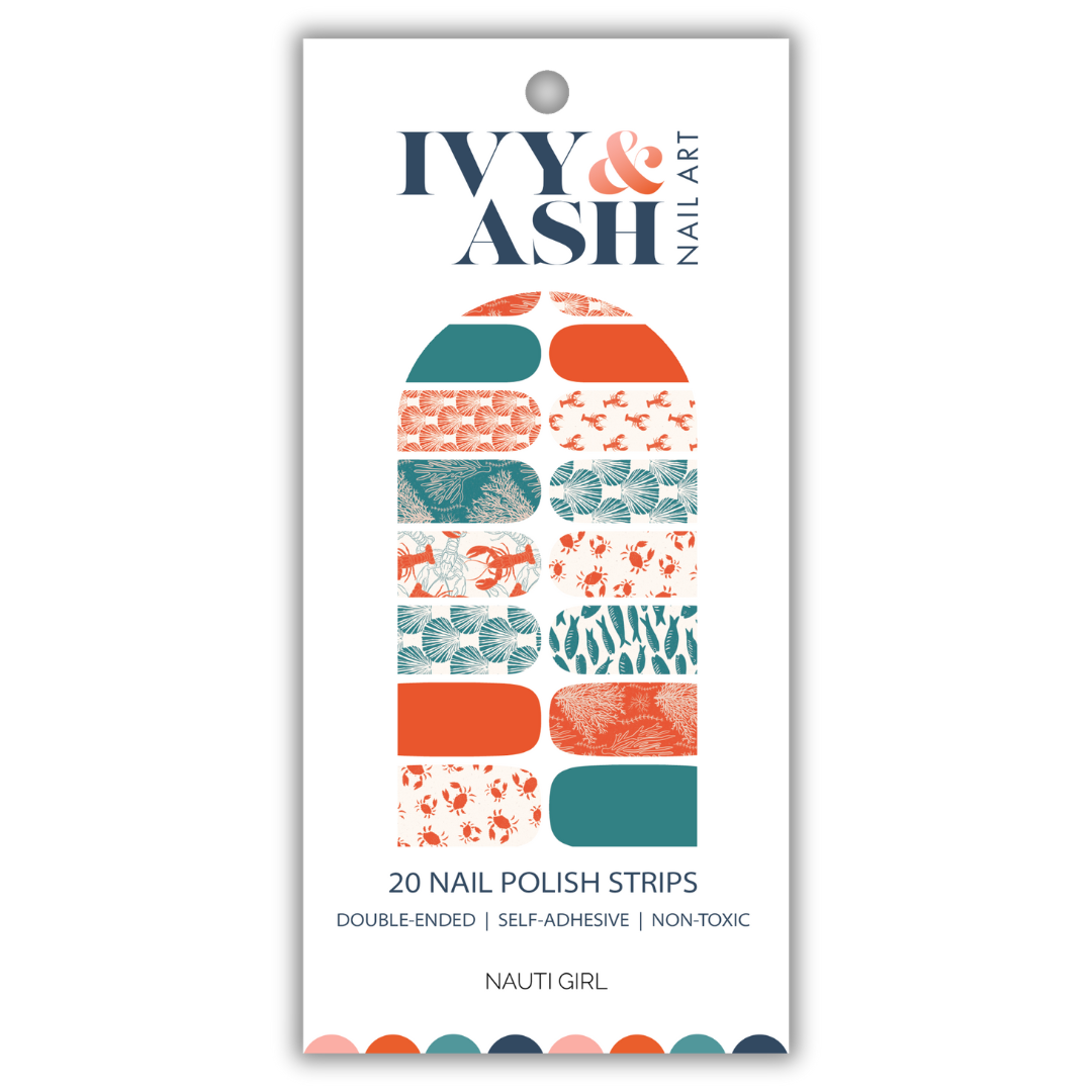 Nauti Girl | Nautical Sea Shell & Crab Summer Nail Wrap Set