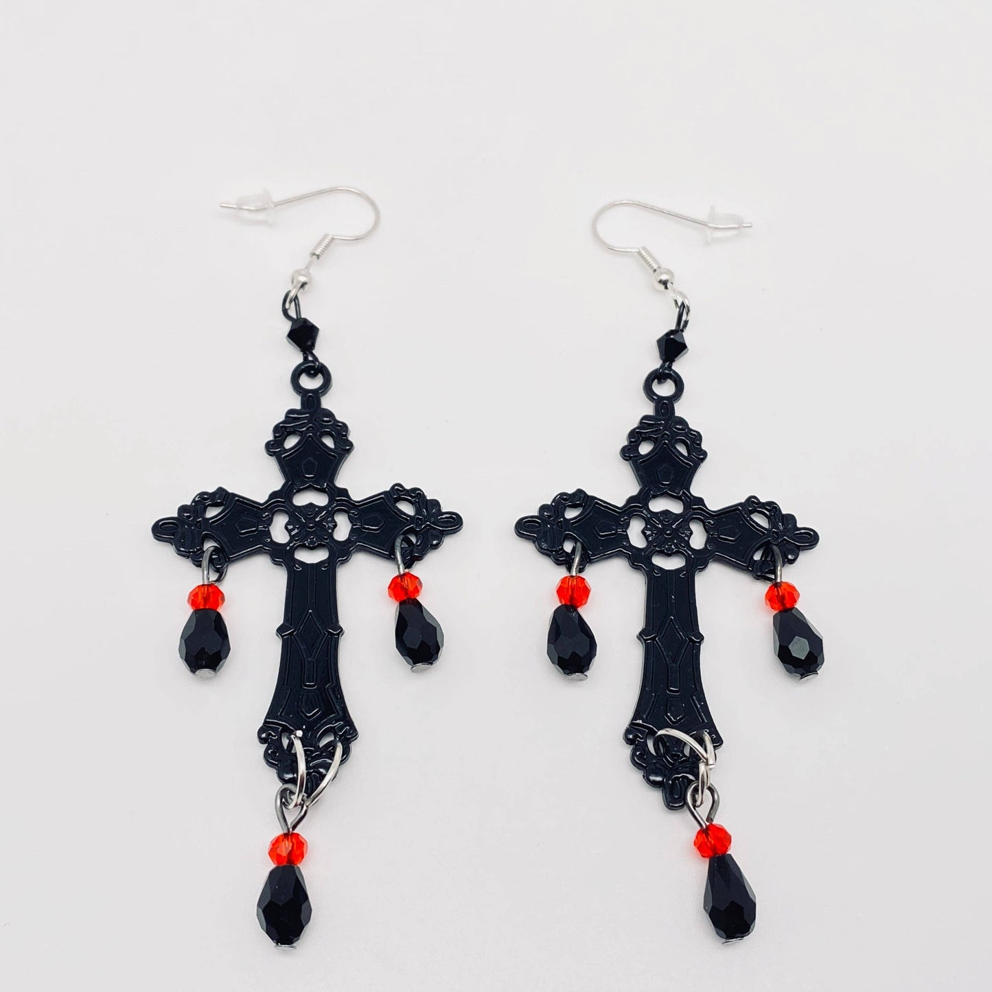 Gothic Diablo Cross Earrings