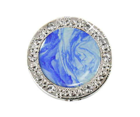 Blue Marble Bling Key Ring