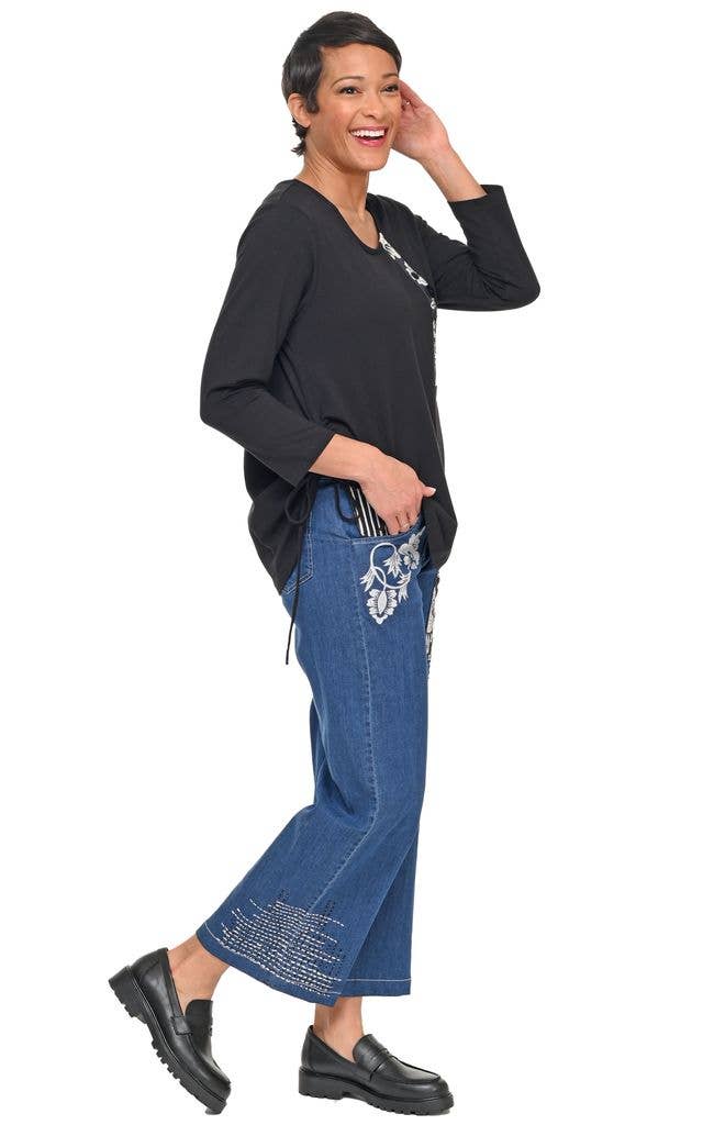 Wylie Denim Pant with Harvest Floral