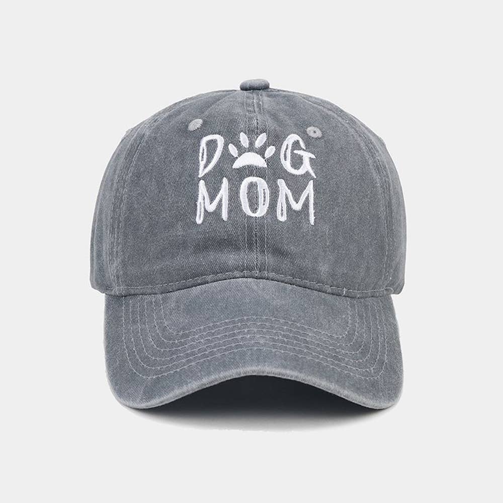 Dog Mom Vintage Washed Embroidered Baseball Cap