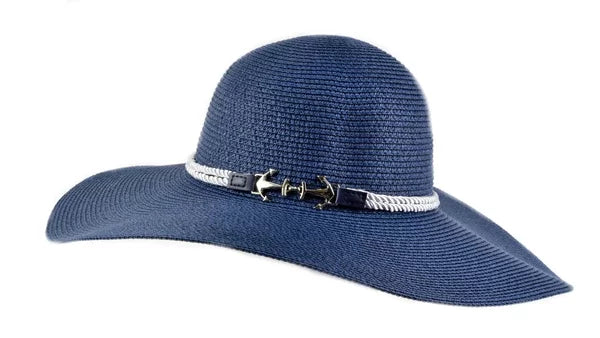 Ladies Big Brim Anchor Hat