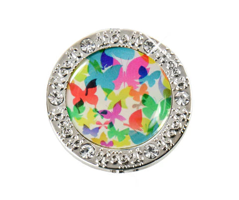 Colorful Butterflies Bling Key Ring