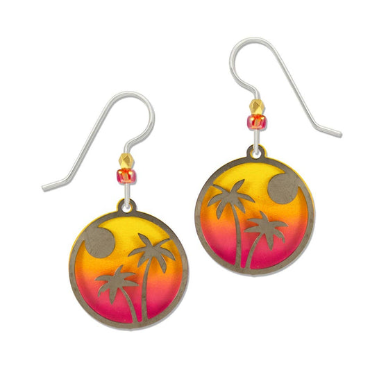 Palm Trees w/ Sunset Earrings